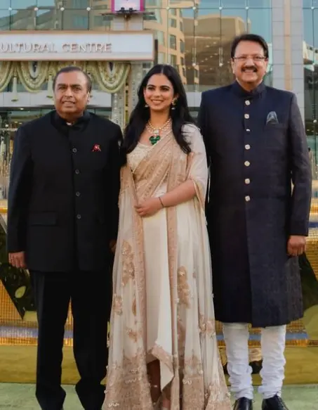  "Image of Isha Ambani, renowned Indian businesswoman and daughter of Mukesh Ambani, standing gracefully. Her height and poise reflect her strong presence and influential role in the business world."

