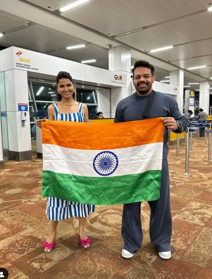 A close-up of Ritu Rathee Taneja, wife of Gaurav Taneja, an Indian YouTuber, and pilot known for her vlogs, aviation career, and family life content.